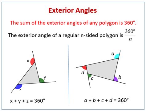 how to calculate exterior angles of polygons.